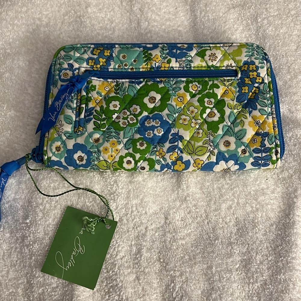Vera Bradley Blue and Green Floral Wallet - Picture 5 of 5